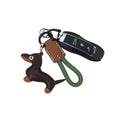 Dachshund Shape Leather Keychain Lanyard For Puppy Lovers