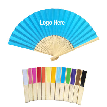 8.2" Folding Advertising Paper Bamboo Fan