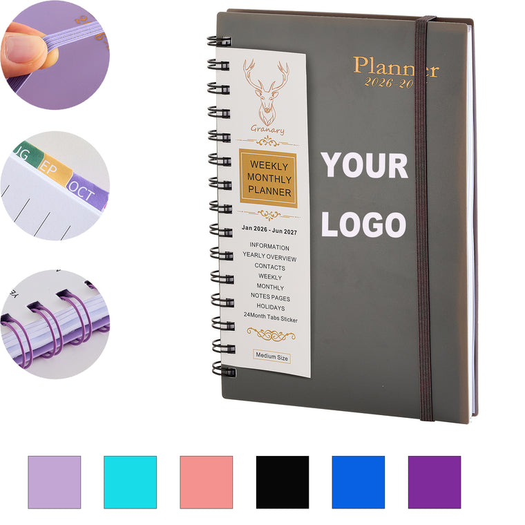 A5 Size Coil Elastic Strap Colorful Notebook