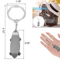 Mini Cute Metal Shark Skateboard Keychain