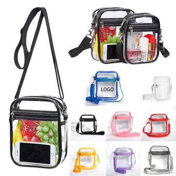 PVC Clear Crossbody Bag Messenger Bag Stadium Approved