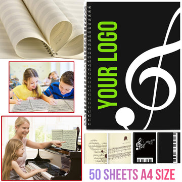 Custom Music Notebook 50 Sheets A4 Size