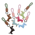 Dachshund Shape Leather Keychain Lanyard For Puppy Lovers