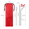 2Pcs Stainless Steel Straws With Silicone Tips And Cleaning Brush