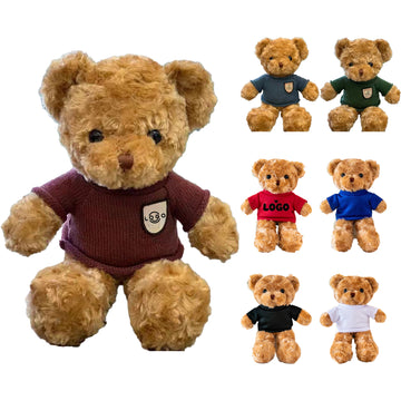 11'' Plush Bear W/Choice Of T-Shirt Color