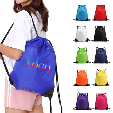 Drawstring Backpack with Front Zipper Pocket