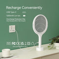 Electric Fly Swatter With Rotating Head & Telescopic Handle
