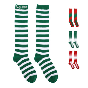 Christmas Striped Knee-High Socks