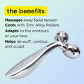 Mini Y-Shaped Face Slimming Massager with 3D Rolling Action