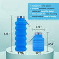 17Oz Collapsible Silicone Water Bottle With Carabiner