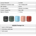 Compact Wireless Mini Bluetooth Speaker With Bass Hd Audio