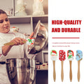 Christmas Silicone Spatula with Long Wooden Handle