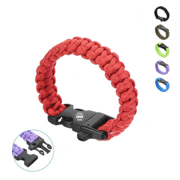 Survival Braided Paracord Bracelet With Whistle