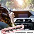 Car Phone Number Temporary Parking Card