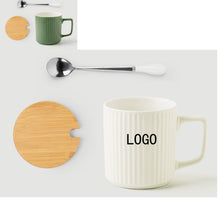 Wood Lid Ceramic Coffee Mug