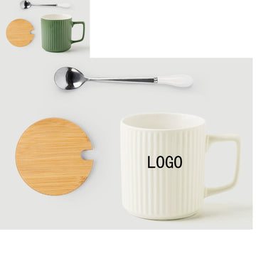 Wood Lid Ceramic Coffee Mug
