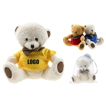 Colorful Bow Bear Plush Toy