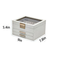 Pu Triple-Layer Jewelry Storage Box With Window