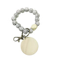 Sport Beaded Bracelet Keychain Baseball Softball Key Ring