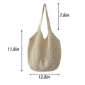 Large Capacity Crochet Knit Shoulder Beach Bag Hollow Out Tote
