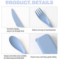 Wheat Straw Portable Knife Fork Spoons Cutlery With Case