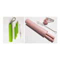 Reusable Detachable Straws with Plastic Case and Cleaning Brush