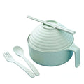 5-Piece Wheat Straw Soaking Noodle Bowl Set With Cutlery