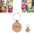 Beech Wood Round Keychain