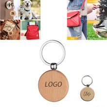 Beech Wood Round Keychain