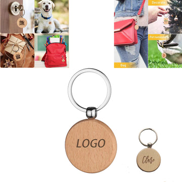 Beech Wood Round Keychain