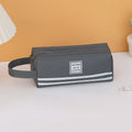 Oxford Fabric Dual Zipper Pencil Case With Handle