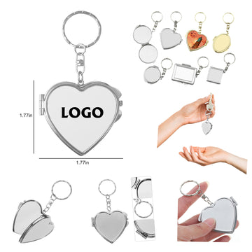 Double-Sided Folding Small Mirror Keychain