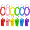 Whistles With Stretchable Coil Wrist Keychain Ring