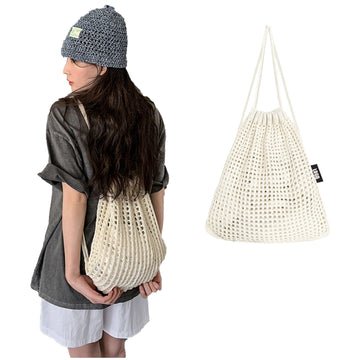 Both Shoulder Solid Color Knitted Bag