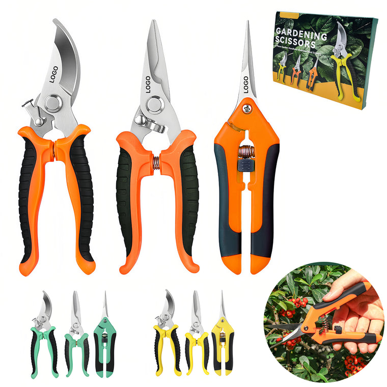 3-Pack Stainless Steel Pruning Shears