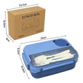 4-Compartment Plastic Food Lunch Box With Cutlery