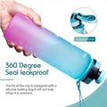 32Oz Sports Water Bottle With Time Marker & Straw