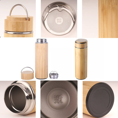 15Oz Bamboo Bottle With Handle