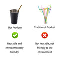 Reusable Stainless Steel Retractable Telescopic Straw Kit