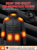 USB Rechargeable 15 Heating Zones Heated Hooded Coat