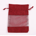 Transparent Window Hemp Rope Bundle Drawstring Bag