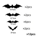 Halloween 3d Black Bat Stickers 12 Per Pack