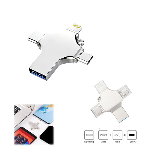 128GB MultiFunction 4 In 1 USB Flash Drive