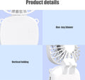 USB Rechargeable 3-Speed Brushless Foldable Handheld Fan