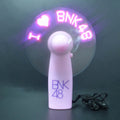 Rechargeable Colorful LED Flashing Word Fan