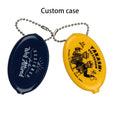 Oval Pvc Rubber Squeeze Coin Pouch With Chain Coin Holder