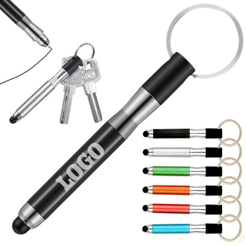 3-in-1 Cute Stylus Ballpoint Pen Keychain