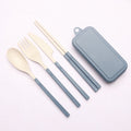Wheat Straw Foldable Cutlery Set With Case
