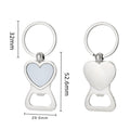 Heart Bottle Opener Keychain with Full Color Dome Print