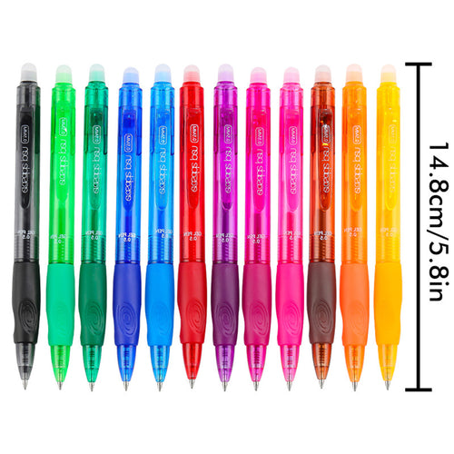 12 Colors Retractable Erasable Gel Pens Set